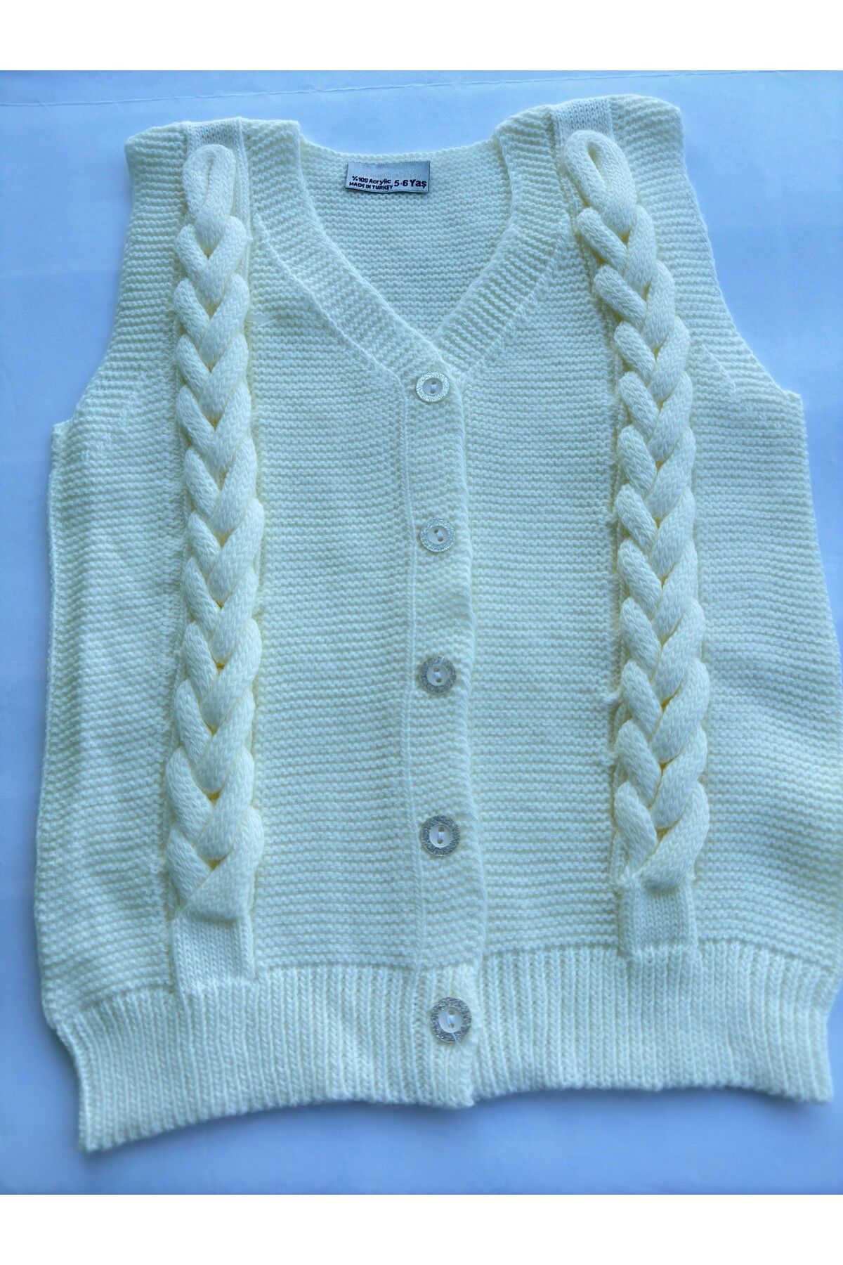 gogo bici-Braided Knitwear Girl's Vest 1