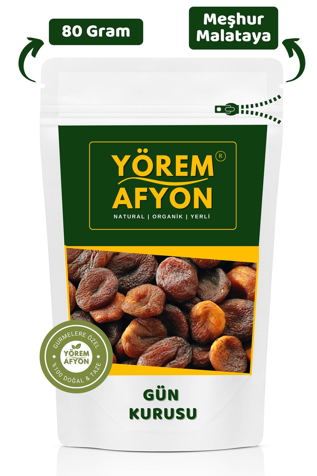 Gülçehre Yörem Afyon Meşhur Malatya Güneşte Kurutulmuş Etli Jumbo Boy Vegan Gün Kurusu, Şekerpare | 80gr.