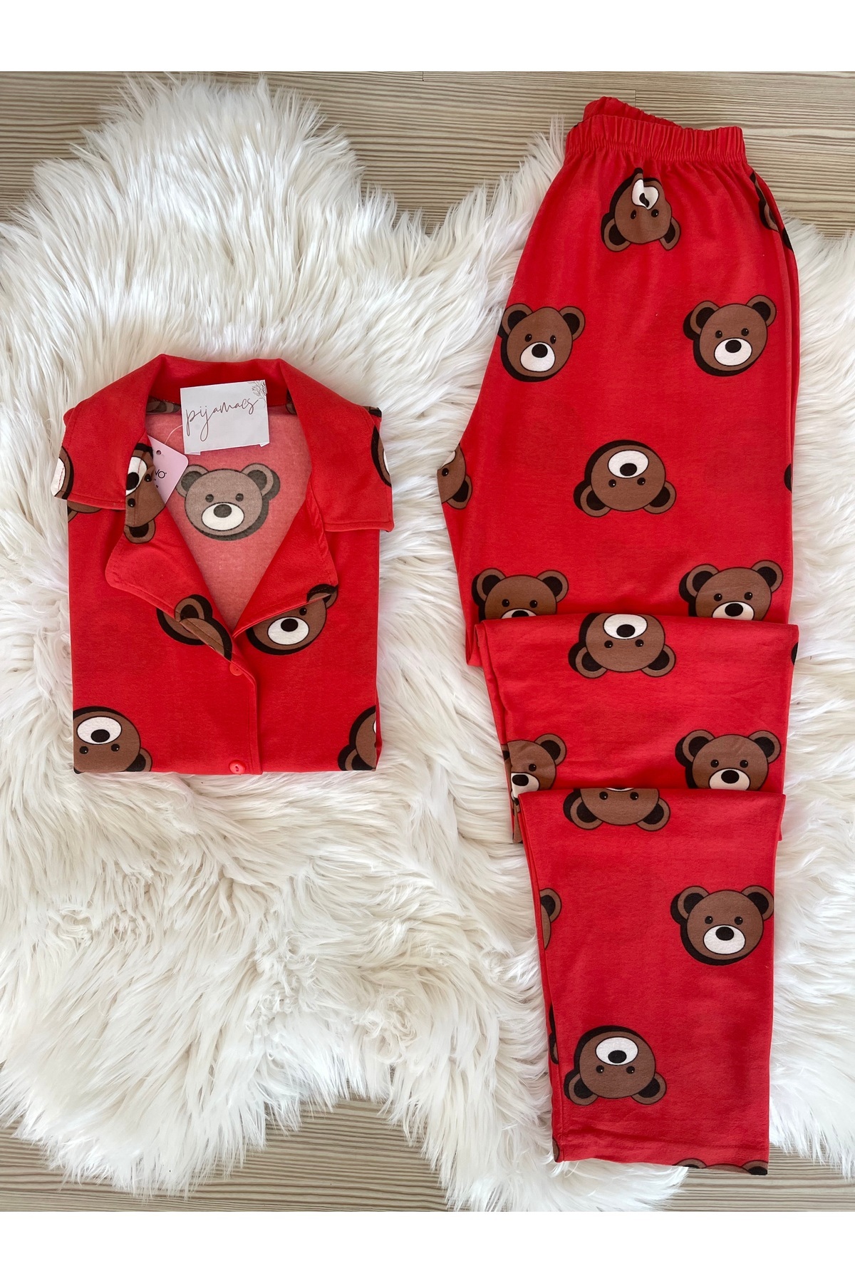 Pijamacs Sada pyžamového semišového límce s dlouhým rukávem se vzorem oranžov...