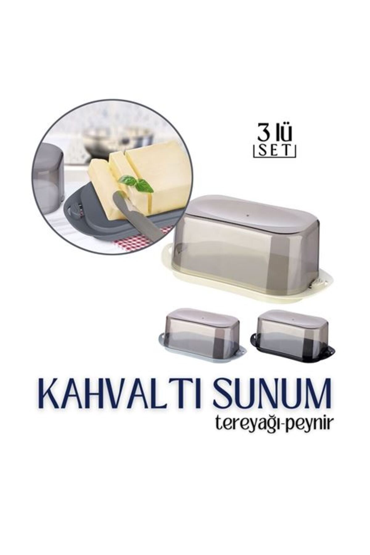 Lyrae Store Kahvaltı Saklama ve Sunum 3 lü SET - ALP9330-9186