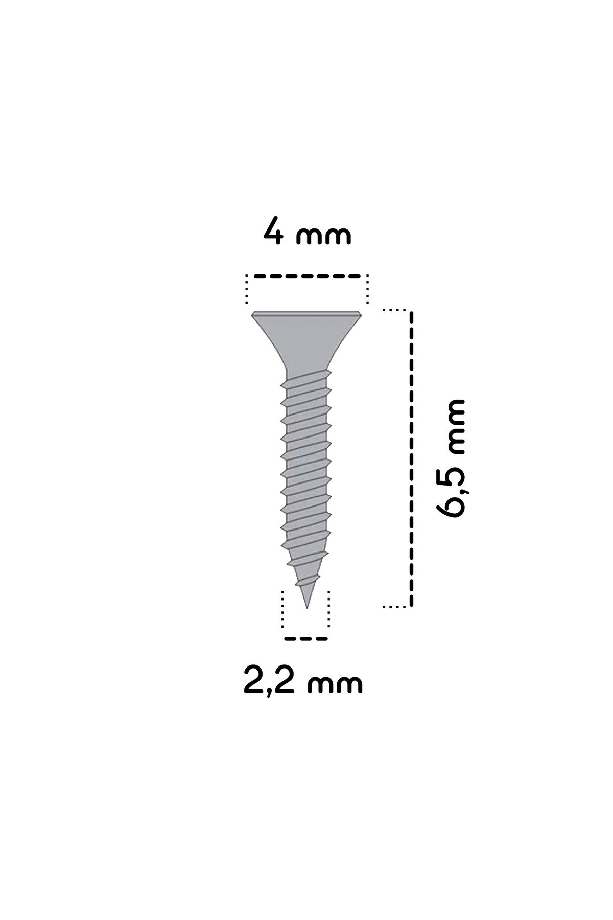 sywoods-6.5 mm Nickel Mini Wooden Hinge Lock Hob Screw - 50 Pieces 3