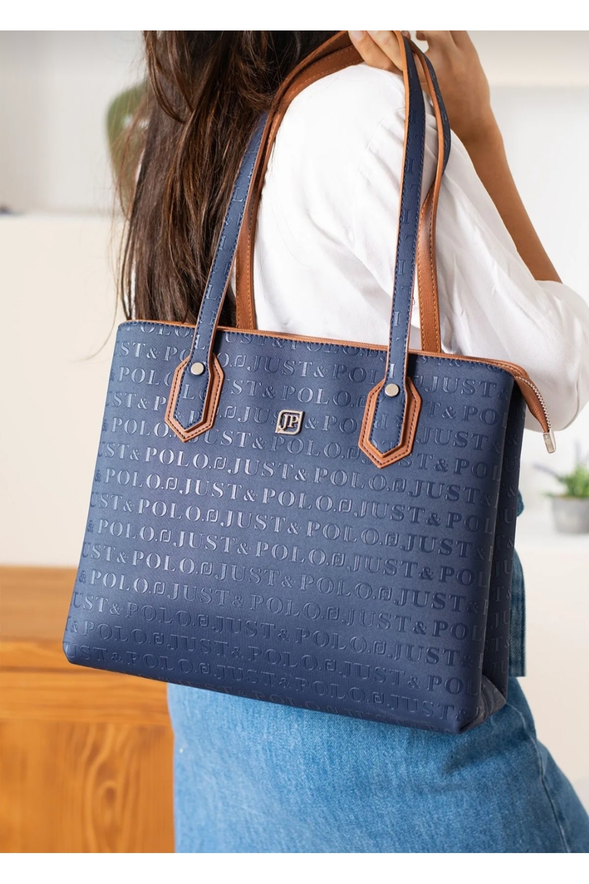 Just Polo Copy - Original Justpolo Women's Dark Blue Shoulder Bag