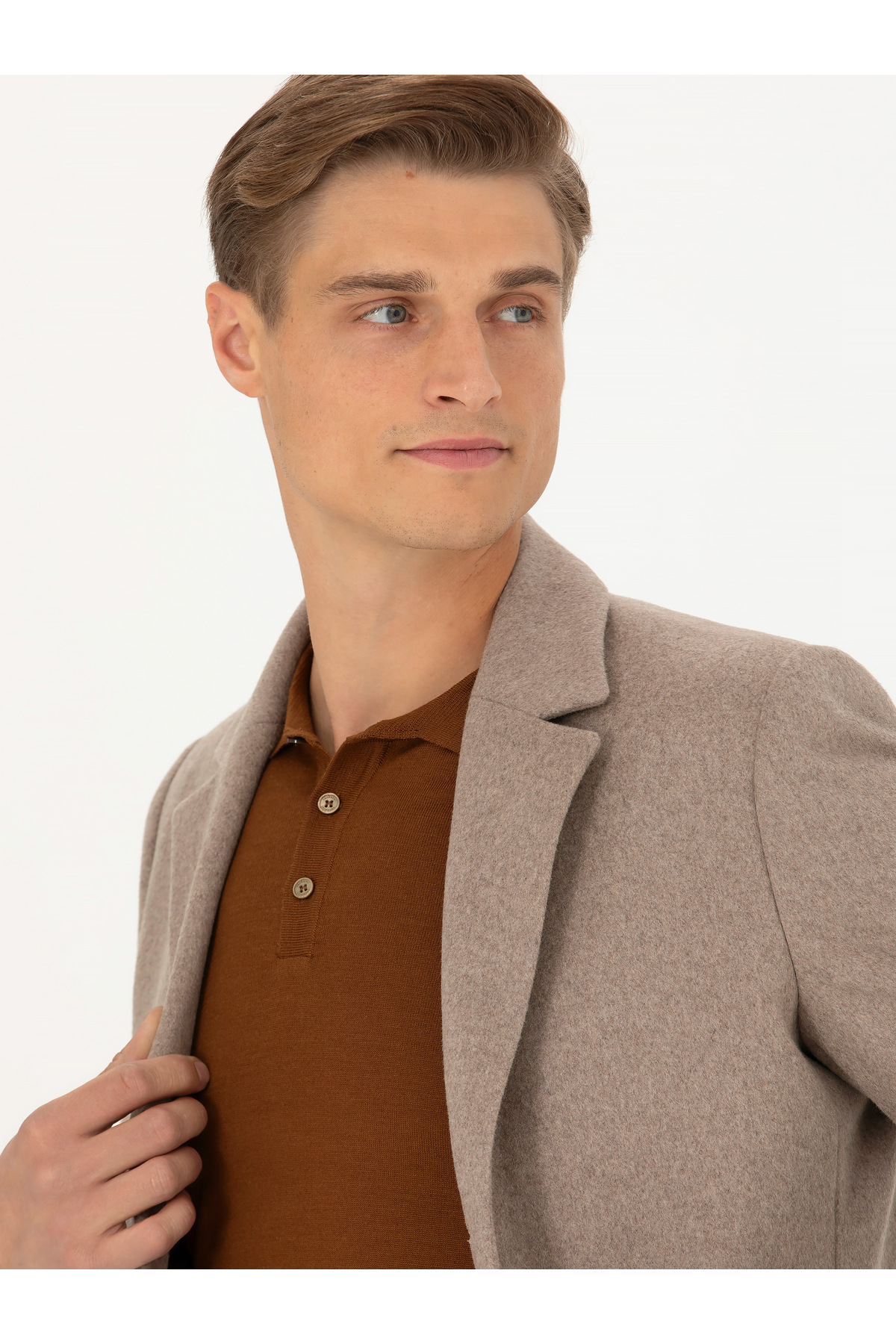 Cacharel Vizon Yün Karışımlı Ex.Slim Fit Palto 50274045-VR052 görsel 3