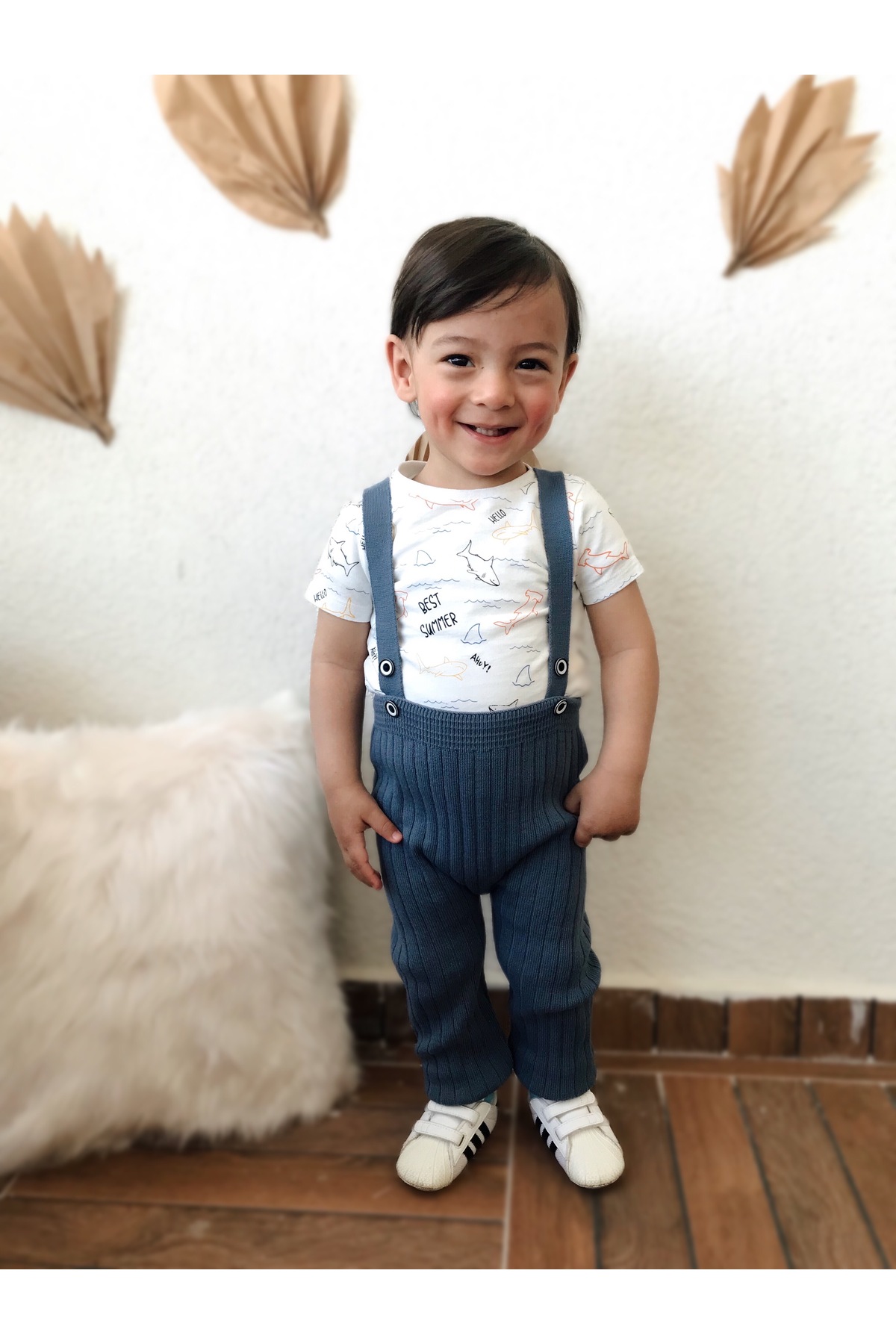 Babily Triko Bebek Salopet - Esnek Unisex Önden Askılı fotoğrafı 2 (önizleme)