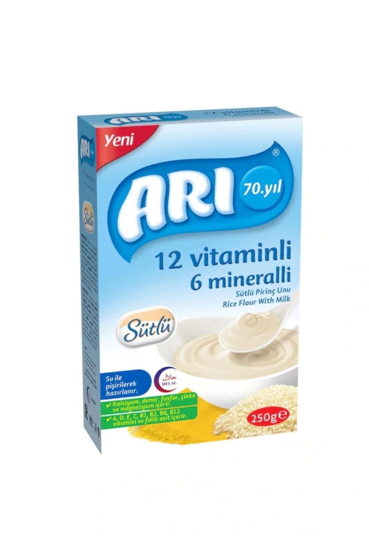 Arı 12 Vitaminli 6 Mineralli Sütlü Pirinç Unu 250 gr