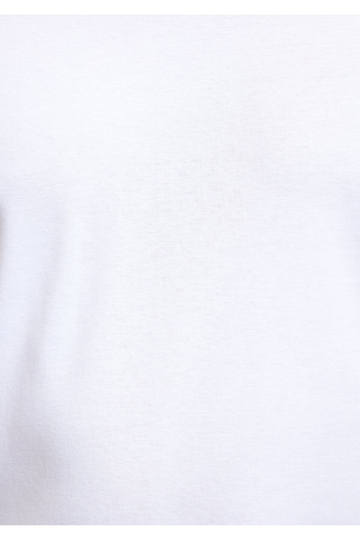 Mavi-Weißes, figurbetontes T-Shirt mit Rippenmuster - 063747 -620 7