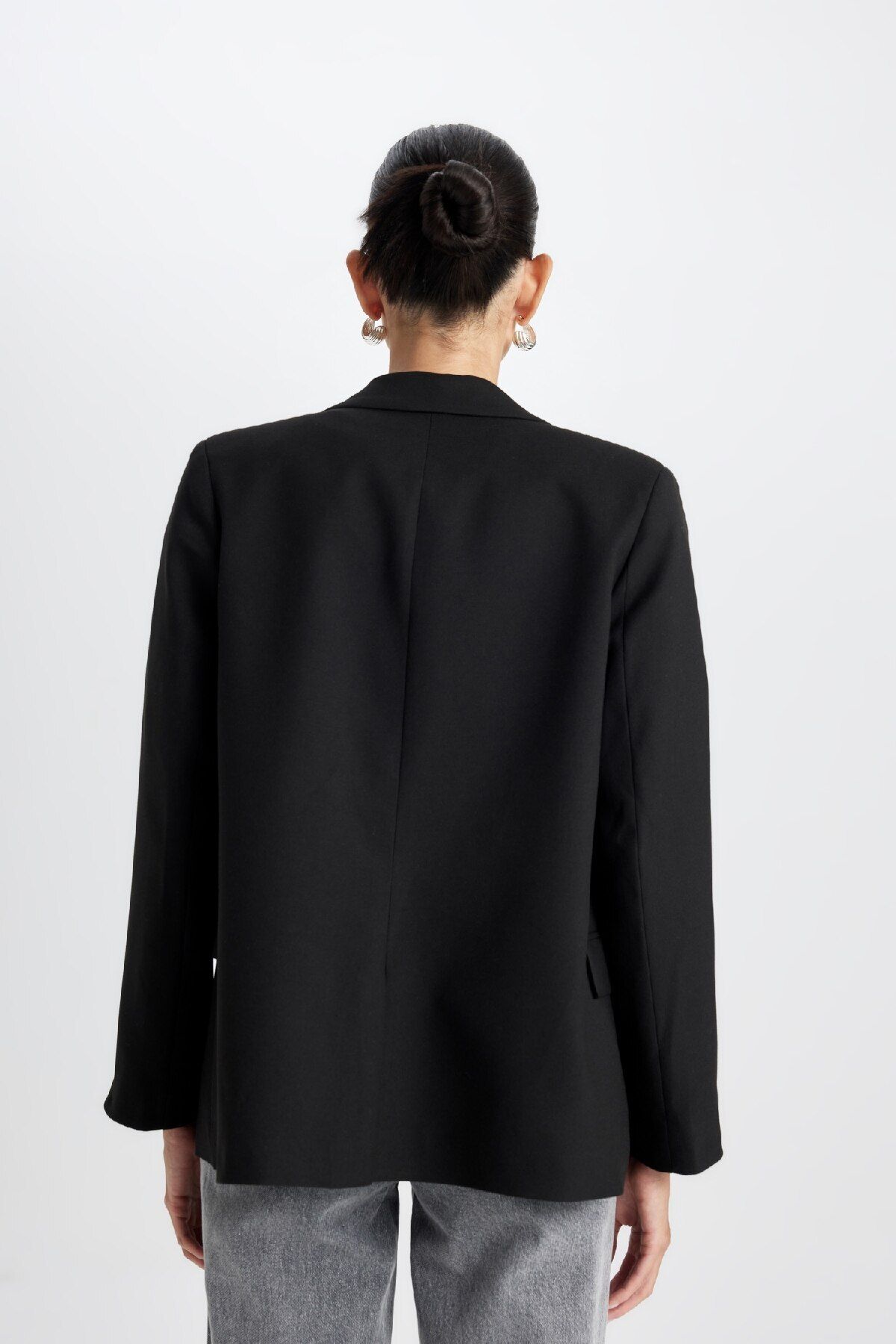 DeFacto-Oversize Wide Fit Buttoned Basic Plain Blazer Jacket B0490Ax24Au 6