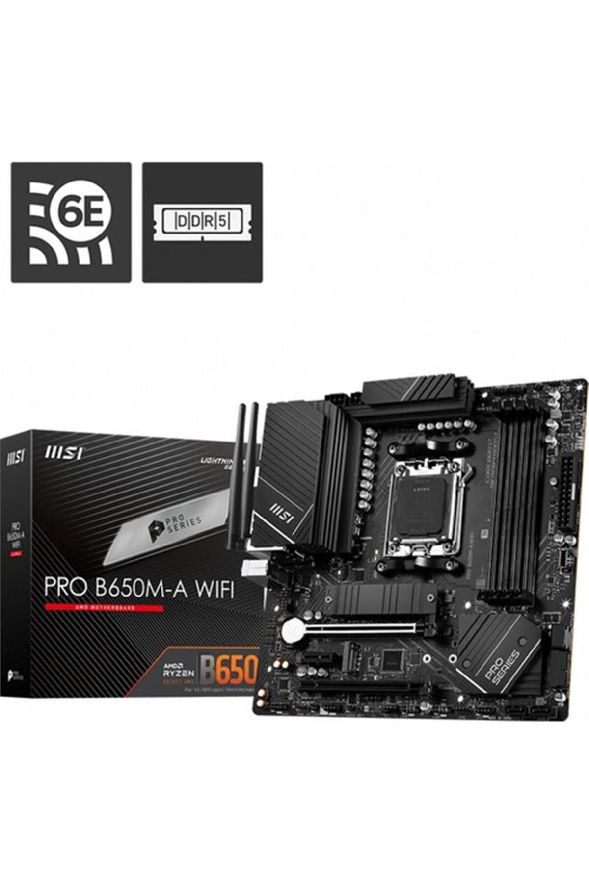 Vobotek Teknoloji Msı Mb Pro B650M-A Wifi Am5 Ddr5 6400Mhz(Oc) Hdmı Dp M.2 Usb3.2 2.5G Lan Wifi 6E Matx Anakart
