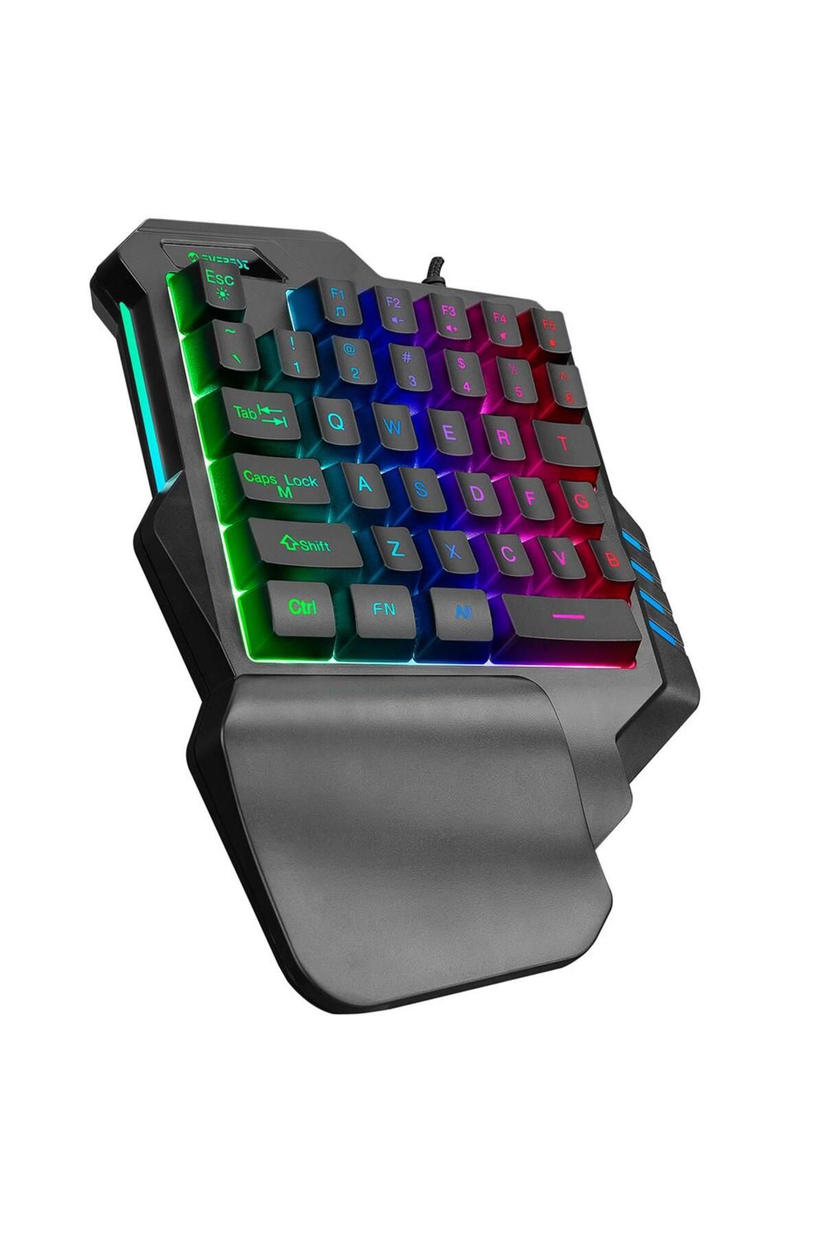 Vobotek Teknoloji KB-R177 SALVO Siyah USB Led Işıklı Q 35 Tuşlu Multimedya Mini Gaming Oyuncu Klavyes
