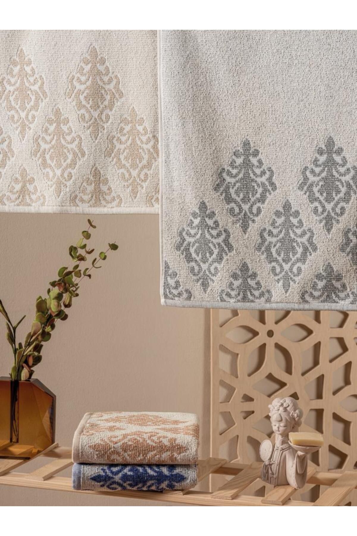 OEM Jakarlı 50x90 4'lü Havlu Seti İskandinav Bertel