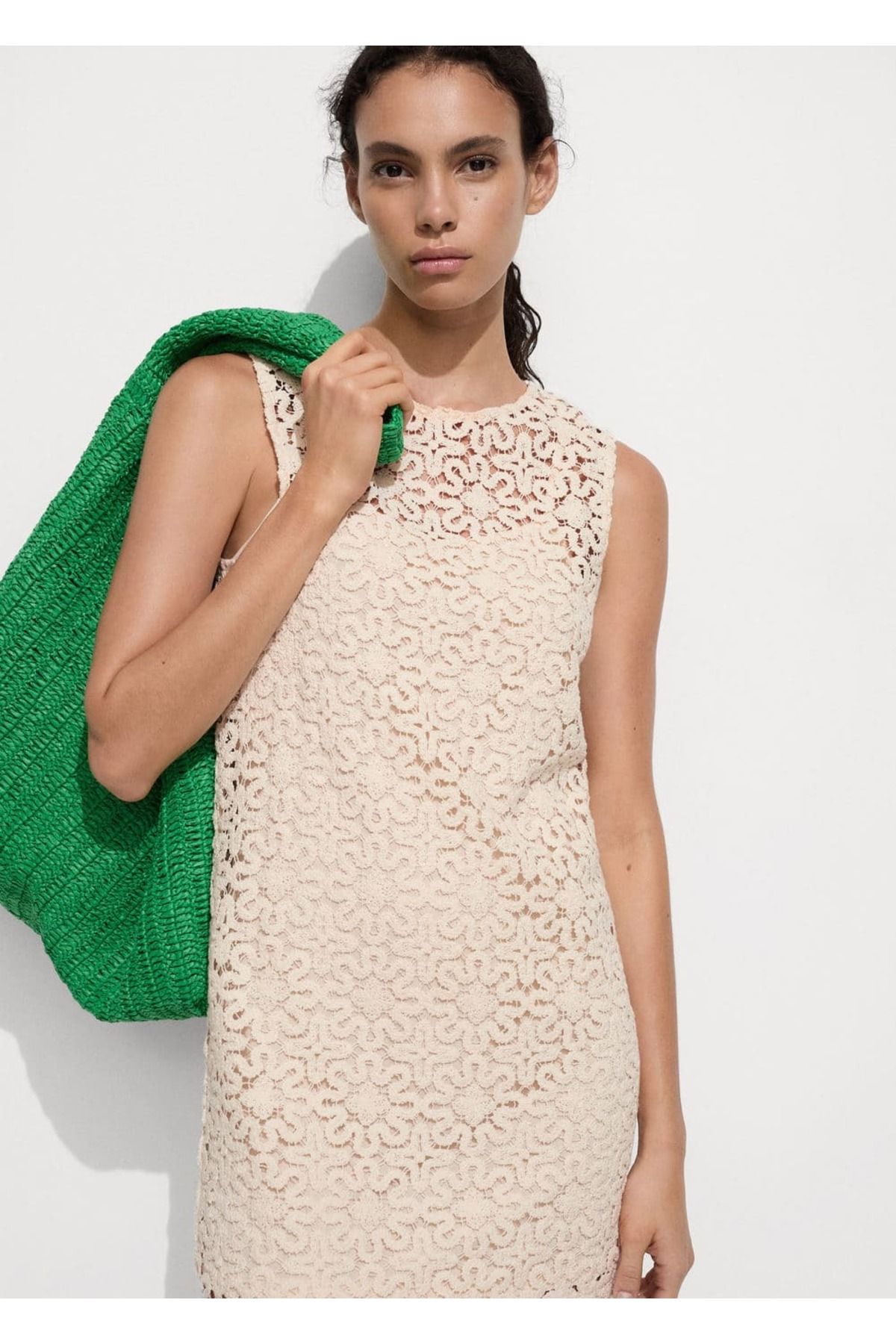 MANGO Woman-Floral Lace Dress 1