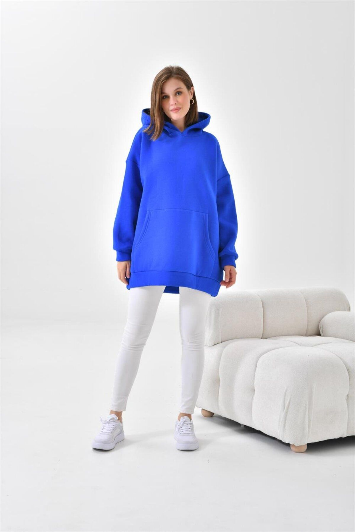 FTZ WOMEN-Saks Color Women's Sweatshirt - 3 Thread Hooded 4