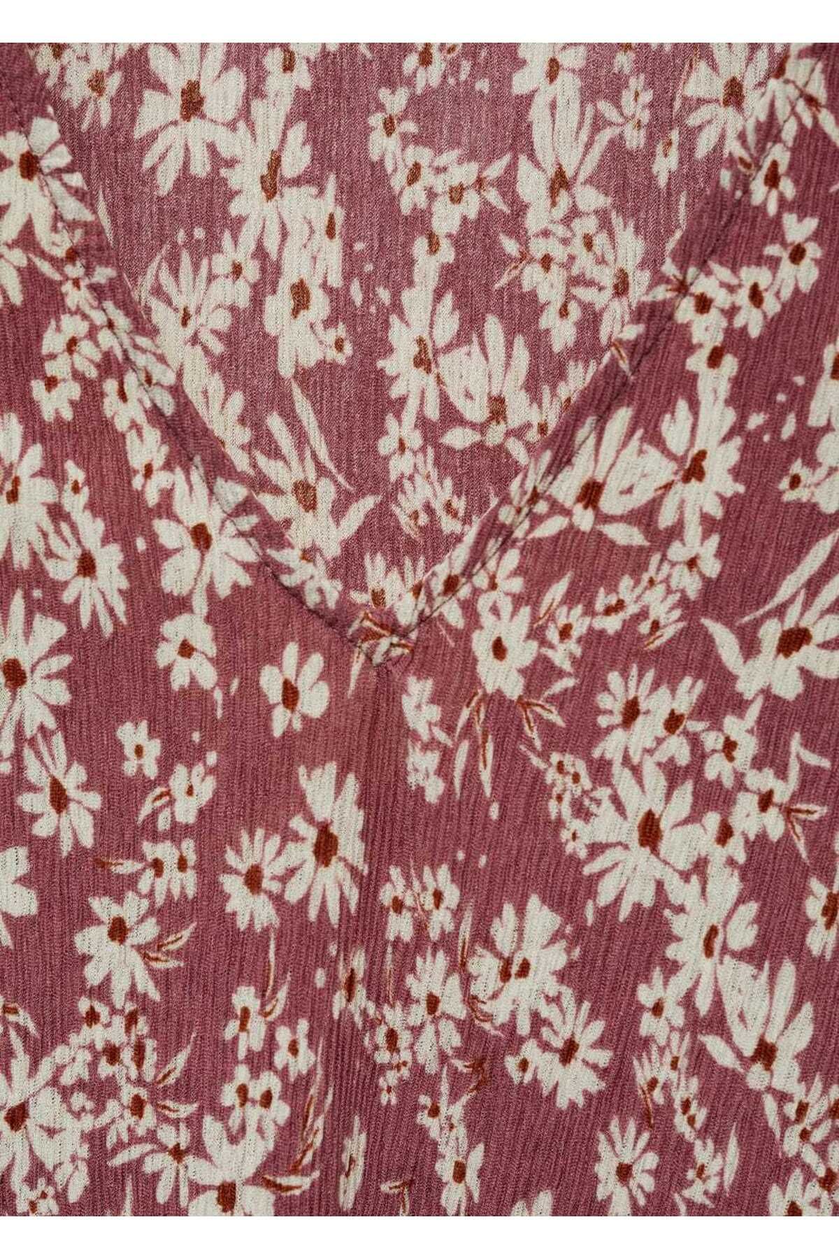 MANGO Woman-Flounced patterned blouse 7