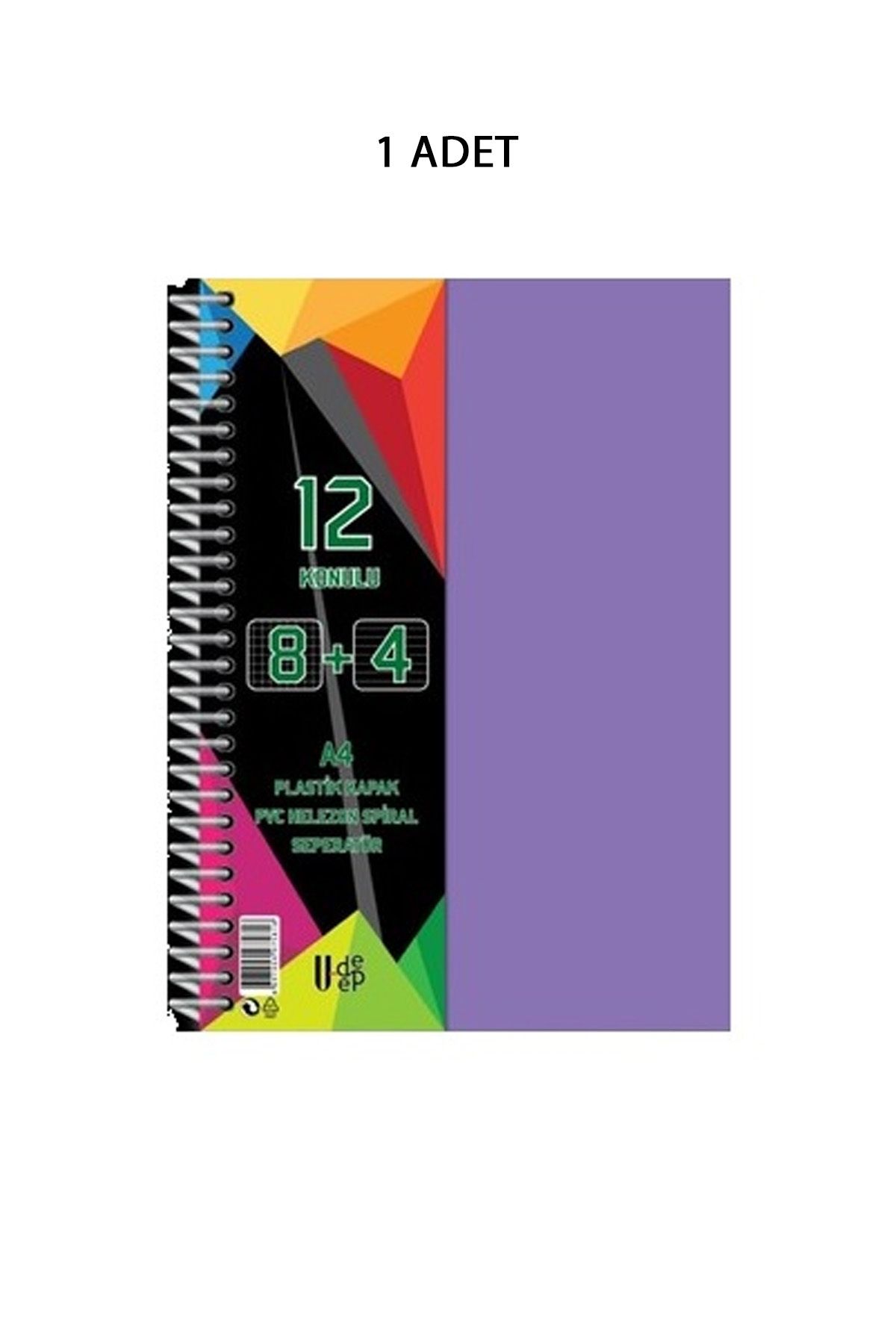 biltekno Spiralli PP Kapak 8+4 300 Yaprak 12 Ayraçlı Defter