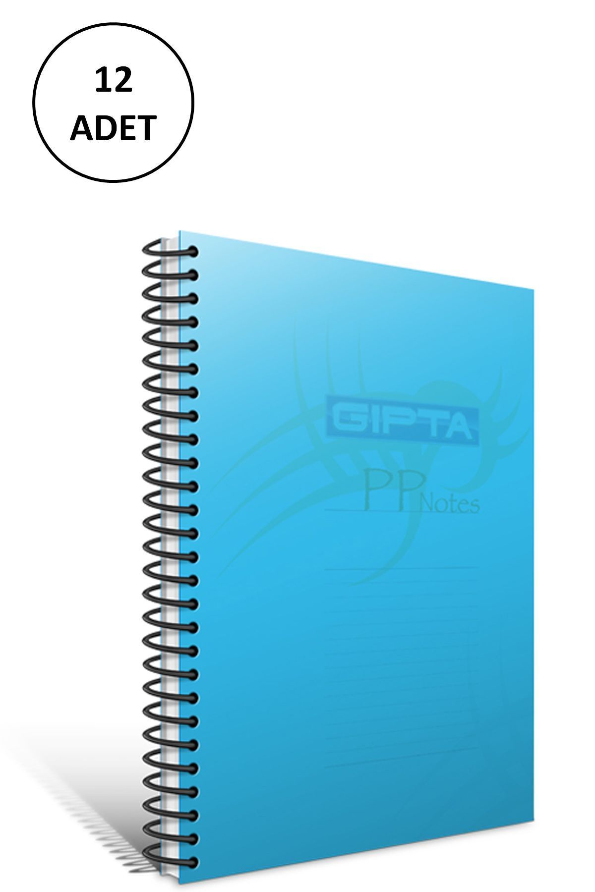 NETWORK ART Gıpta Spiralli Defter Eko Plastik Kapak Kareli 80 YP A4 12 Adet