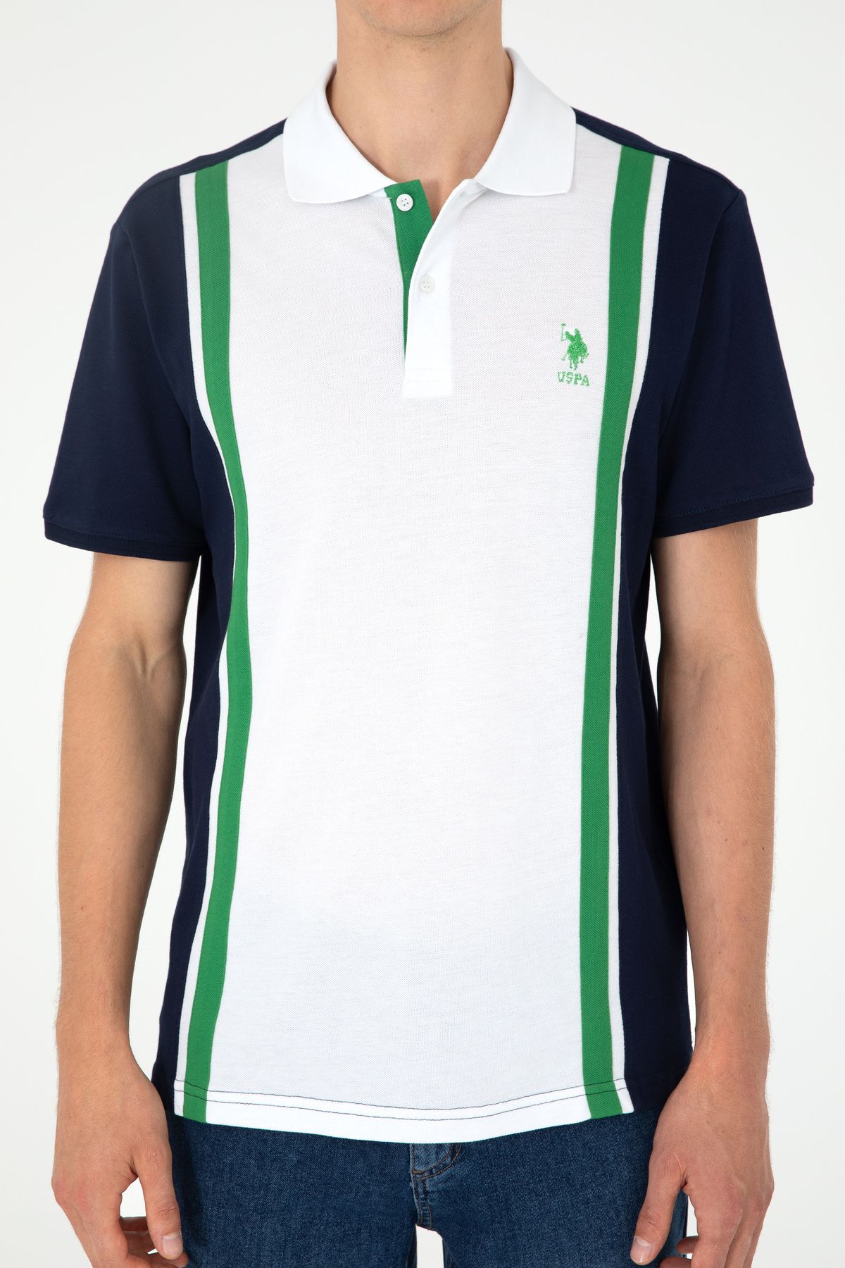 تی شرت یقه پولو آبی مردانه دریایی U.S. Polo Assn.