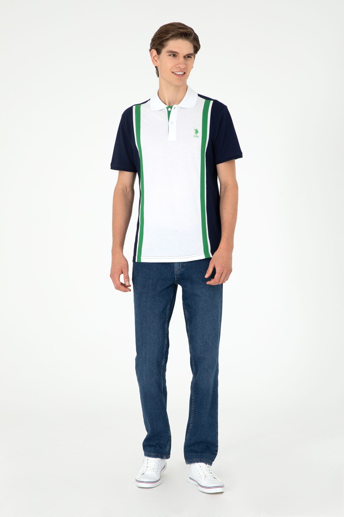 تی شرت یقه پولو آبی مردانه دریایی U.S. Polo Assn.