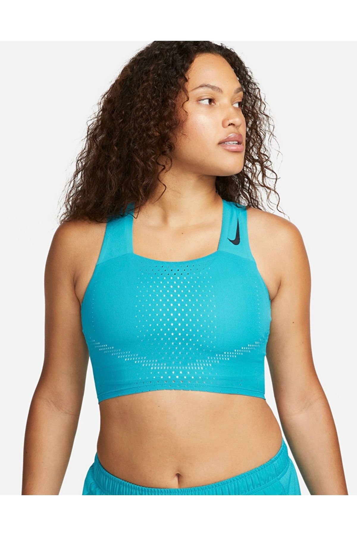 Nike-Dri-Fit Adv Aeroswift Women's Blue Running Tank Top 1