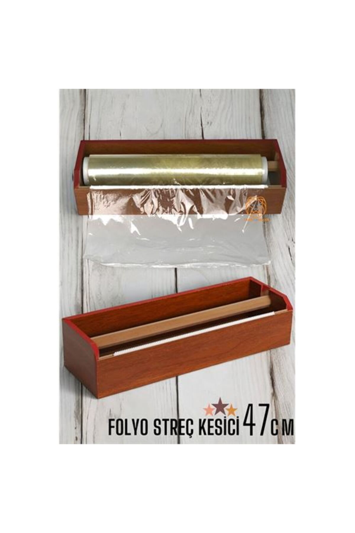 Tunastore Engithalat 47 Cm Ahşap Streçlik Folyo Ve Streç Film Kesici