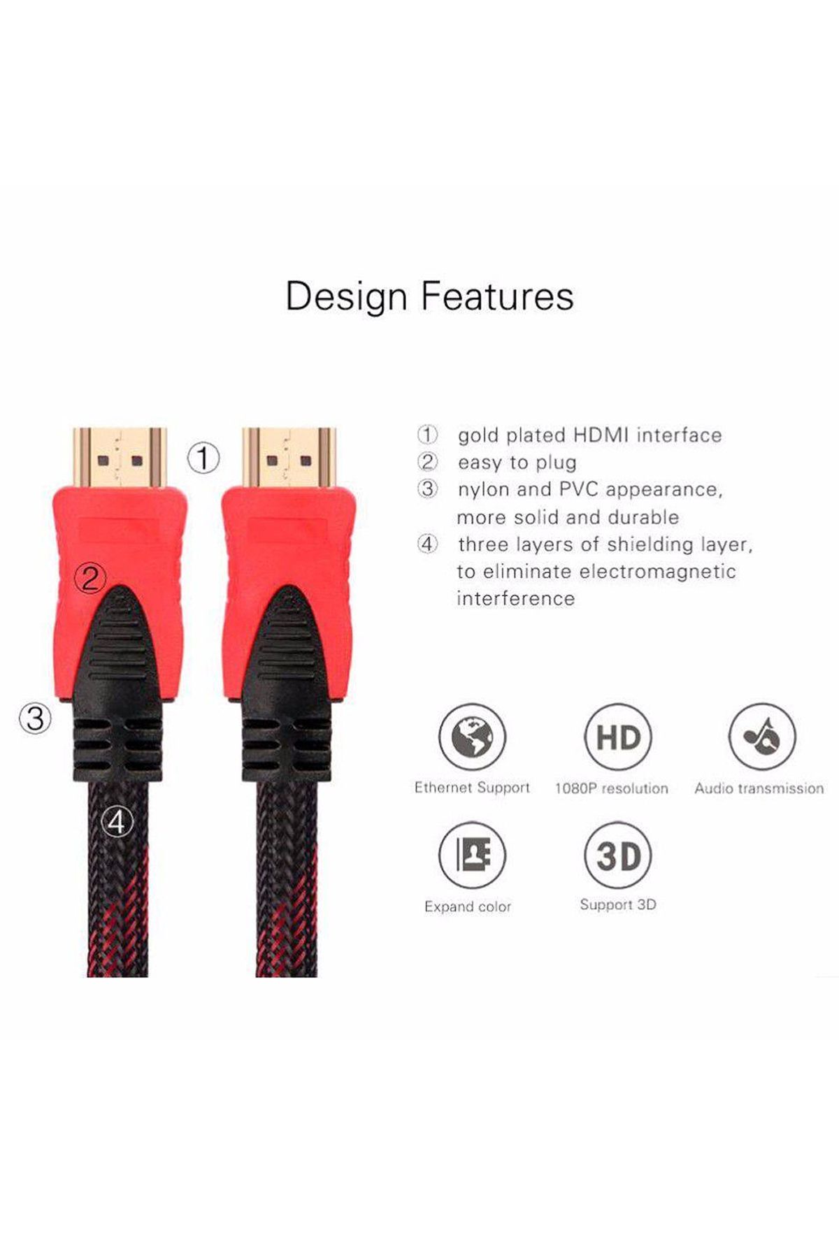 MAXGO-2046 1.5 Metre 1.kalite 3d 4k Full Hd Hdmi Tv Uydu Alıcısı Kablosu 3