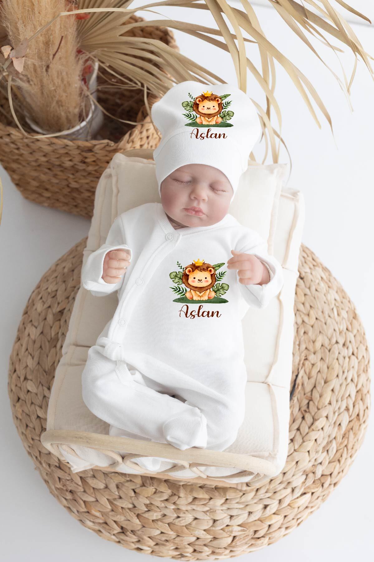 Bebe wini %100 Pamuk 11 Li Isimli Hastane Çıkışı MN23-ASLAN fotoğrafı 2 (önizleme)