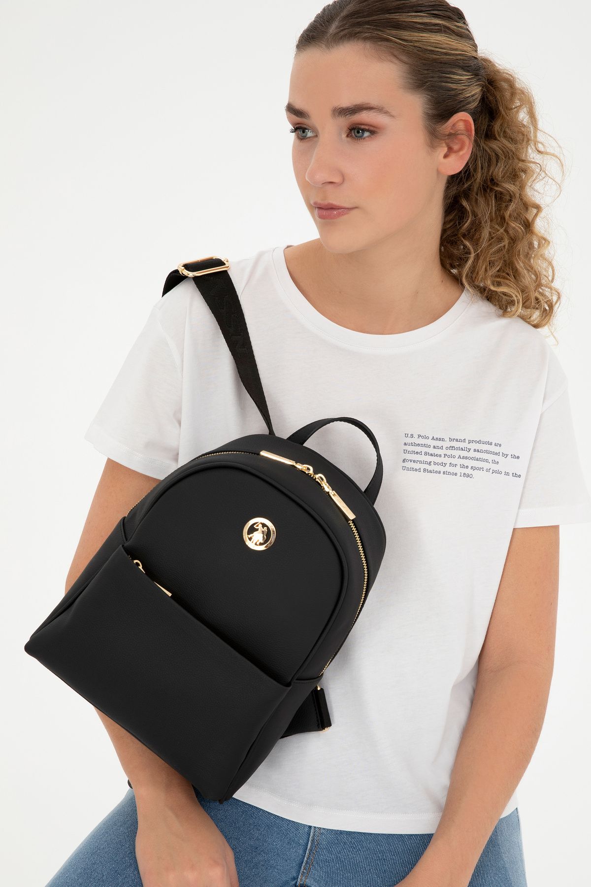 کوله پشتی مشکی زنانه 50293657-VR046 U.S. Polo Assn.