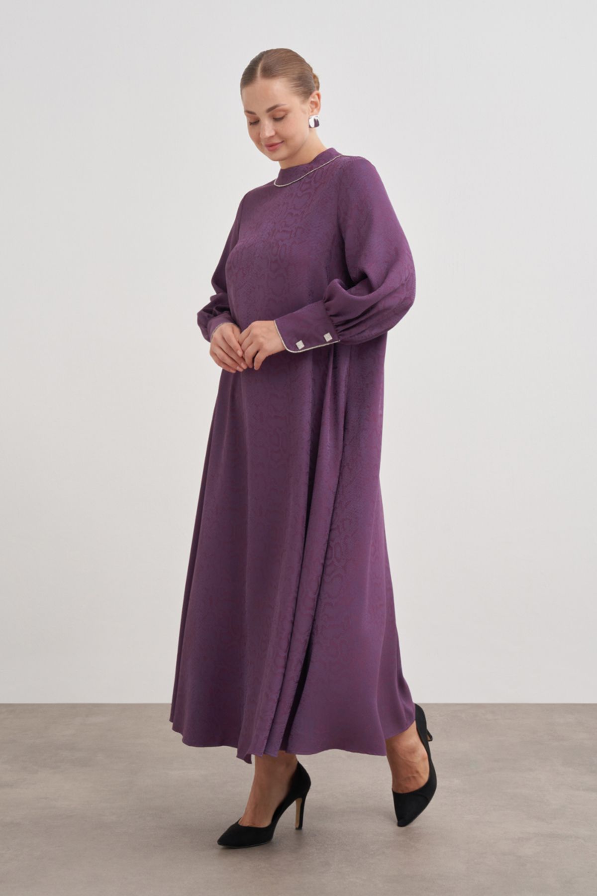 Aker-Modest Dress - Purple - Basic 5