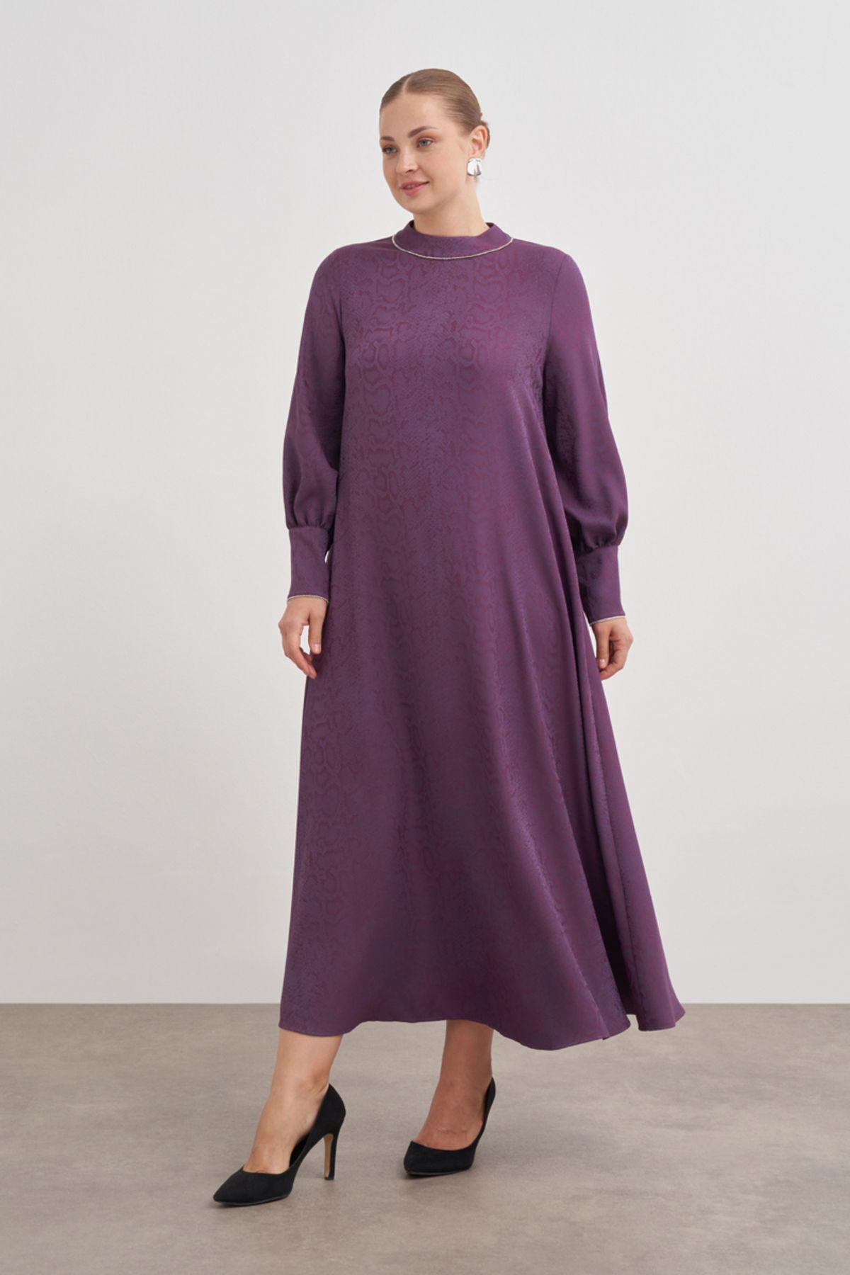 Aker-Modest Dress - Purple - Basic 4