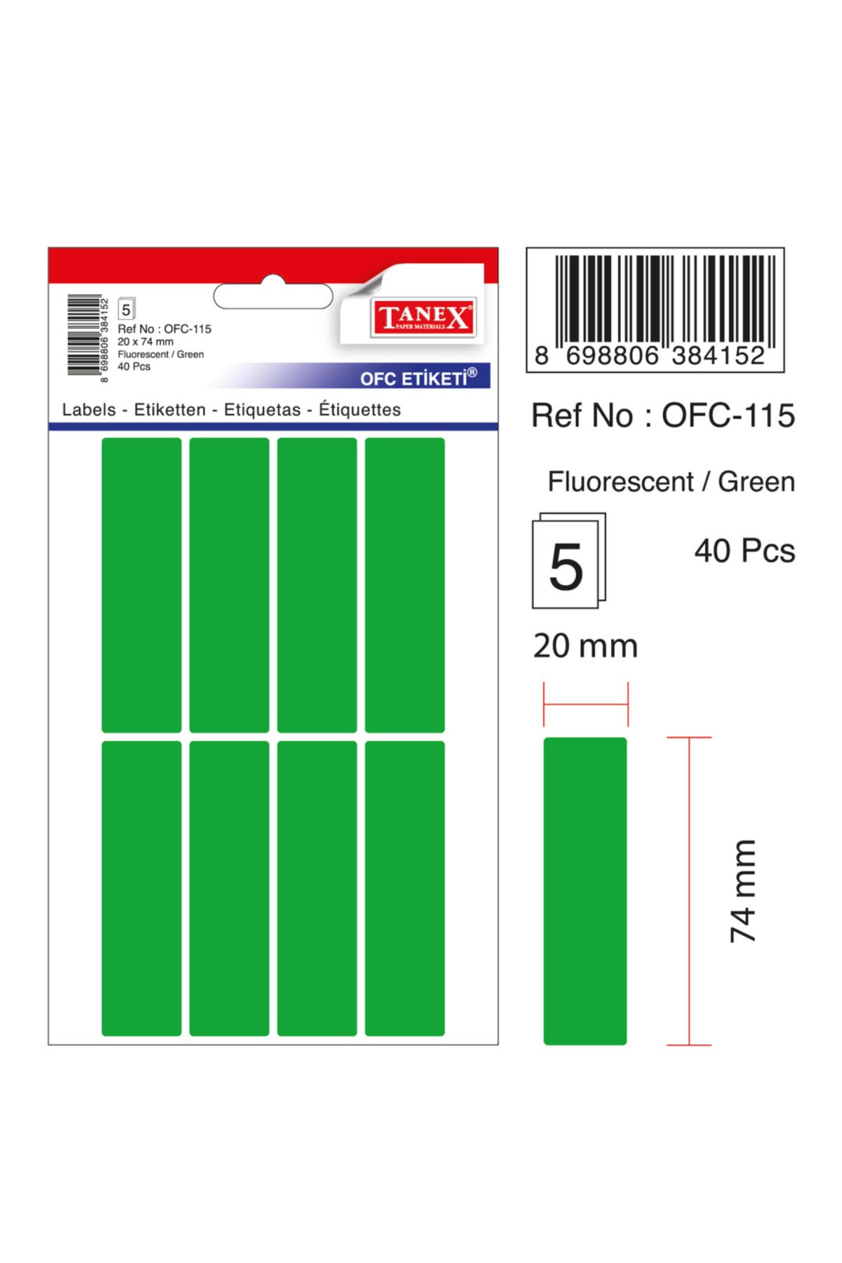 Tanex-Ofc-115 Flo Green Office Label 1