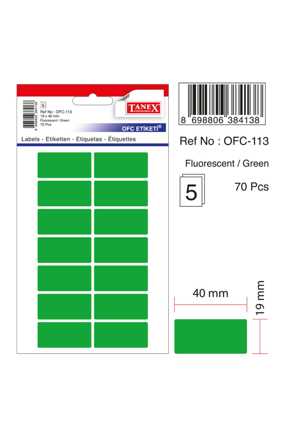 Tanex-Ofc-113 Flo Green Office Label 1