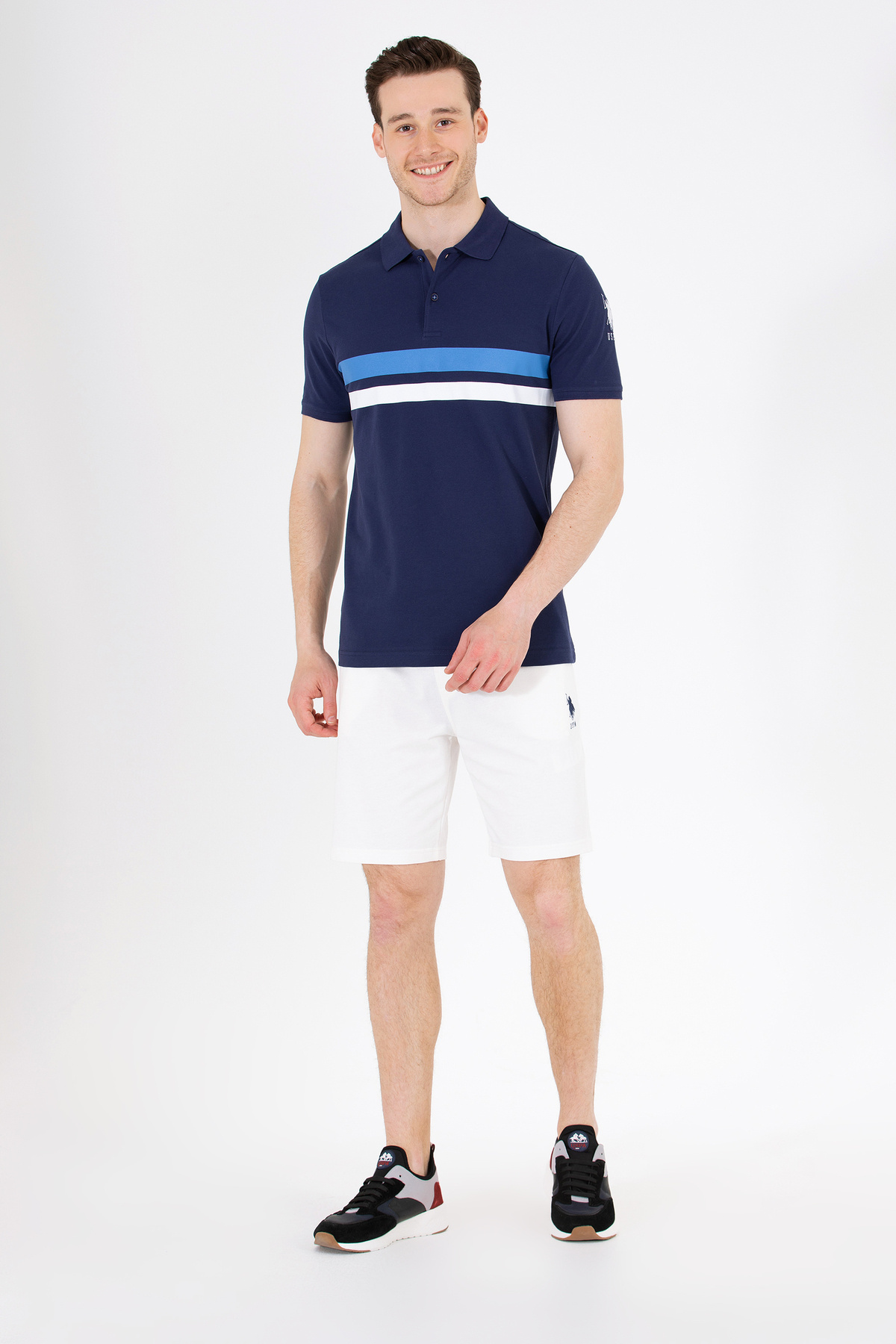 یو اس پولو شلوارک بافتنی مردانه مدل Off White 50263423-VR019