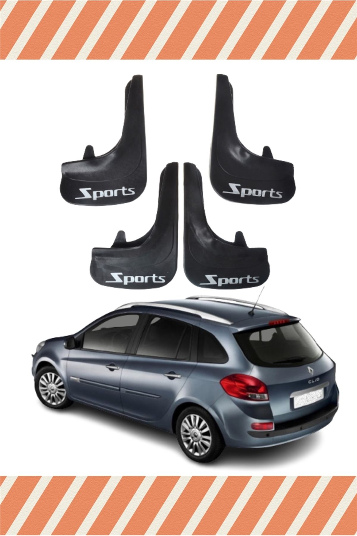 Alpax Renault Clio 3 Stw 2006-2012 sports yazılı 4’lü tozluk çamurluk paçalık