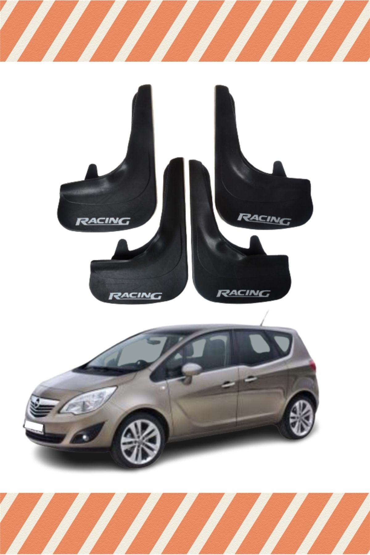Alpax Opel Meriva Racing yazılı 4’lü tozluk çamurluk paçalık dayanıklı