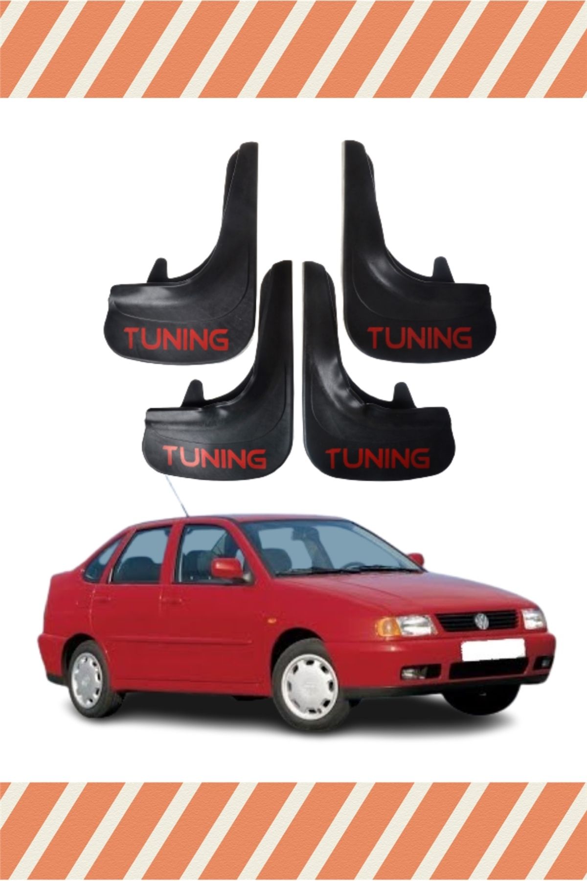 Alpax Volkswagen Polo SD 1996-2001 tuning yazılı 4’lü tozluk çamurluk paçalık