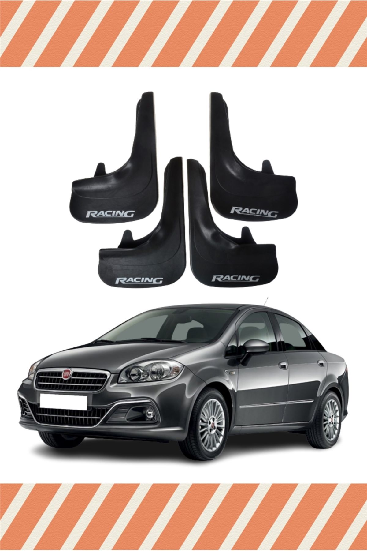 Alpax Fiat Linea tüm kasalar Racing yazılı 4’lü tozluk çamurluk paçalık kaliteli malzeme