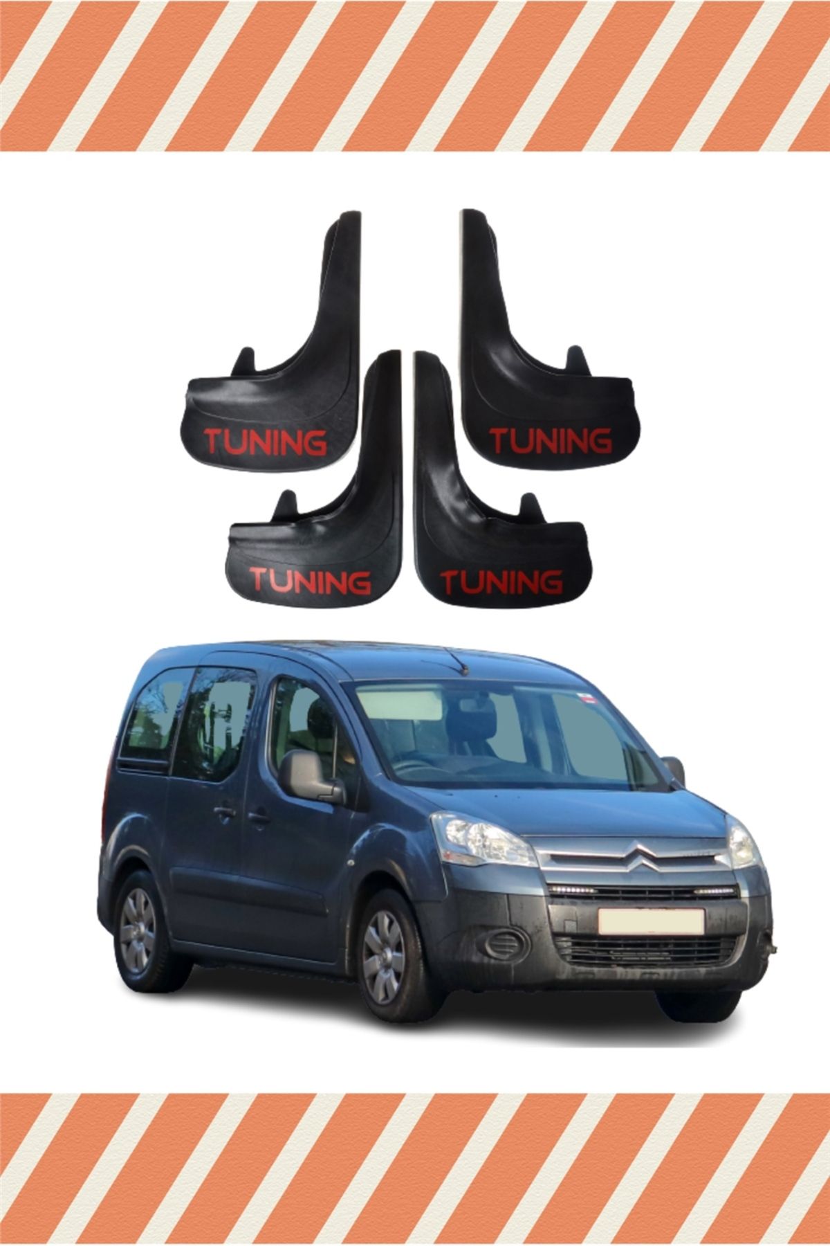 Alpax Citroen Berlingo 2008-2018 tuning yazılı 4’lü tozluk çamurluk paçalık