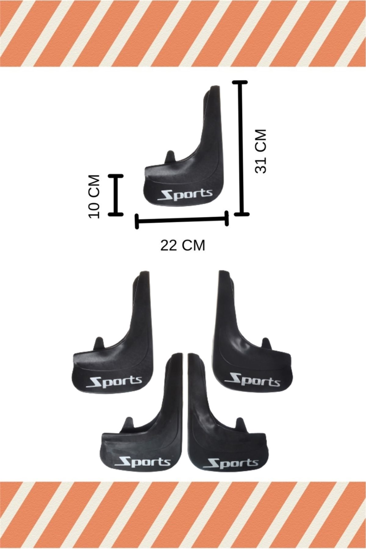 NOVDES-Db Hyundai Elentra 2010-2015 Sports Written 4-Piece Dust Cover Mudguard Mudguard 2