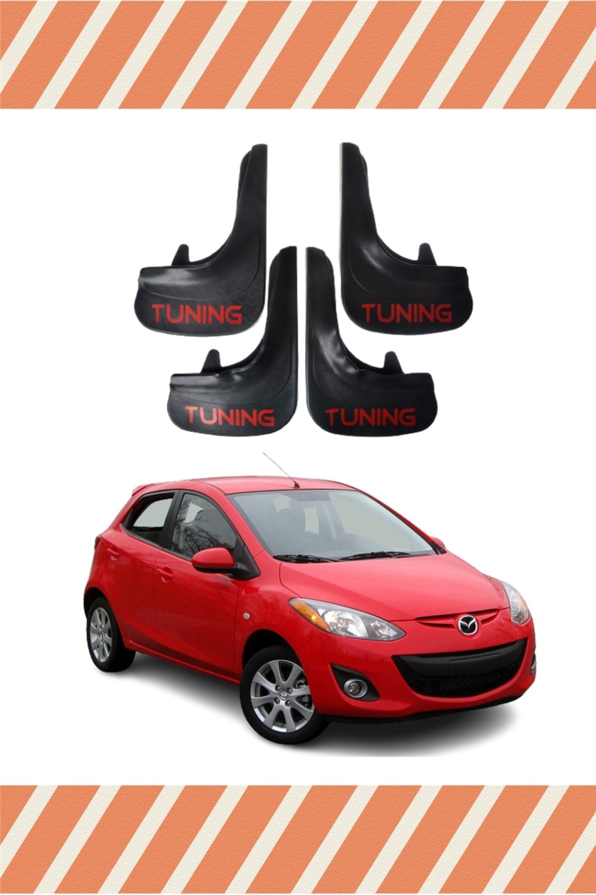 Alpax Mazda 2 Tuning yazılı 4’lü tozluk çamurluk paçalık kaliteli malzeme