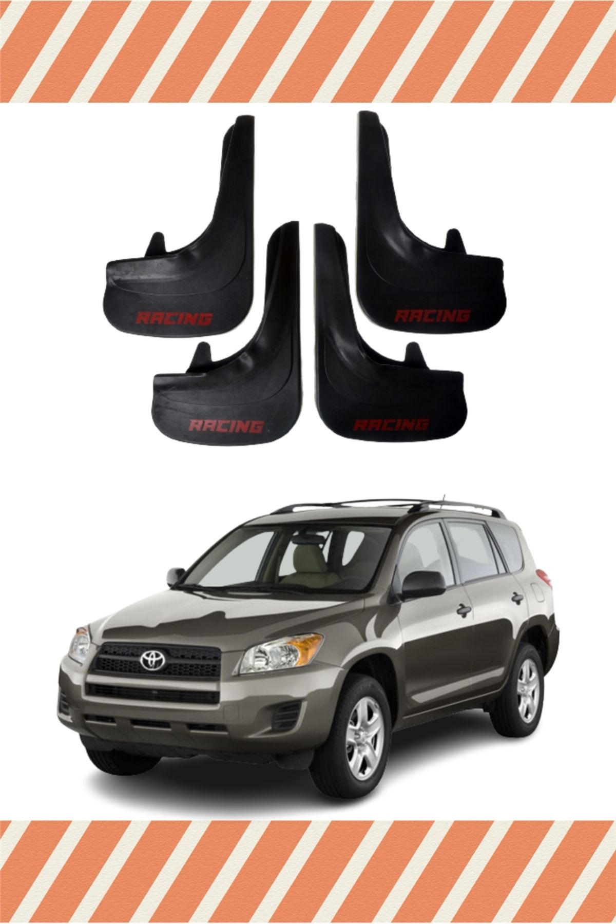 Alpax Toyota Rav 4 tüm kasalar Racing yazılı 4’lü tozluk çamurluk paçalık