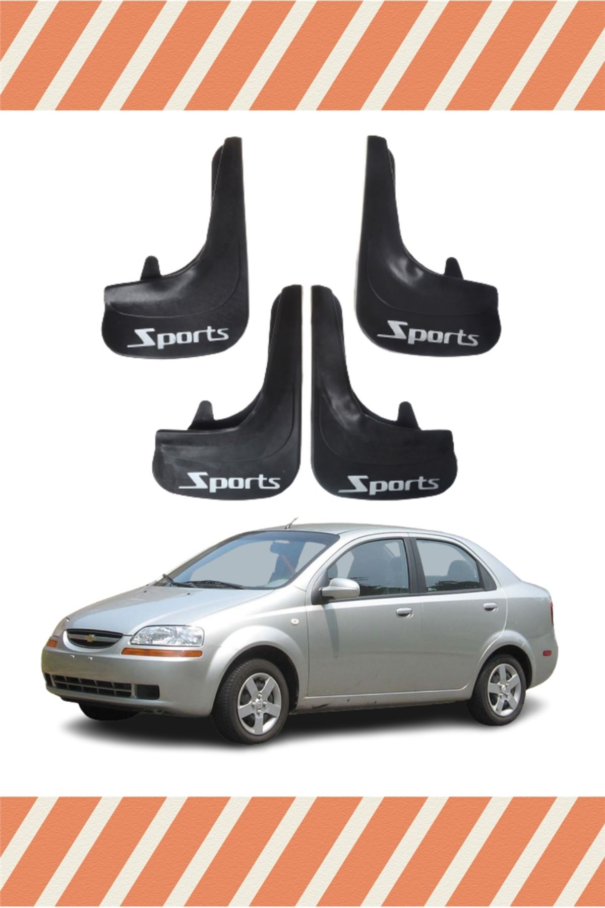 Alpax Chevrolet Kalos Sd Sports yazılı 4’lü tozluk çamurluk paçalık sağlam ve kaliteli