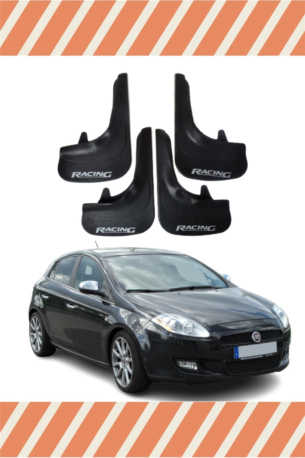 Alpax Fiat Bravo Racing yazılı 4’lü tozluk çamurluk paçalık kaliteli koruma