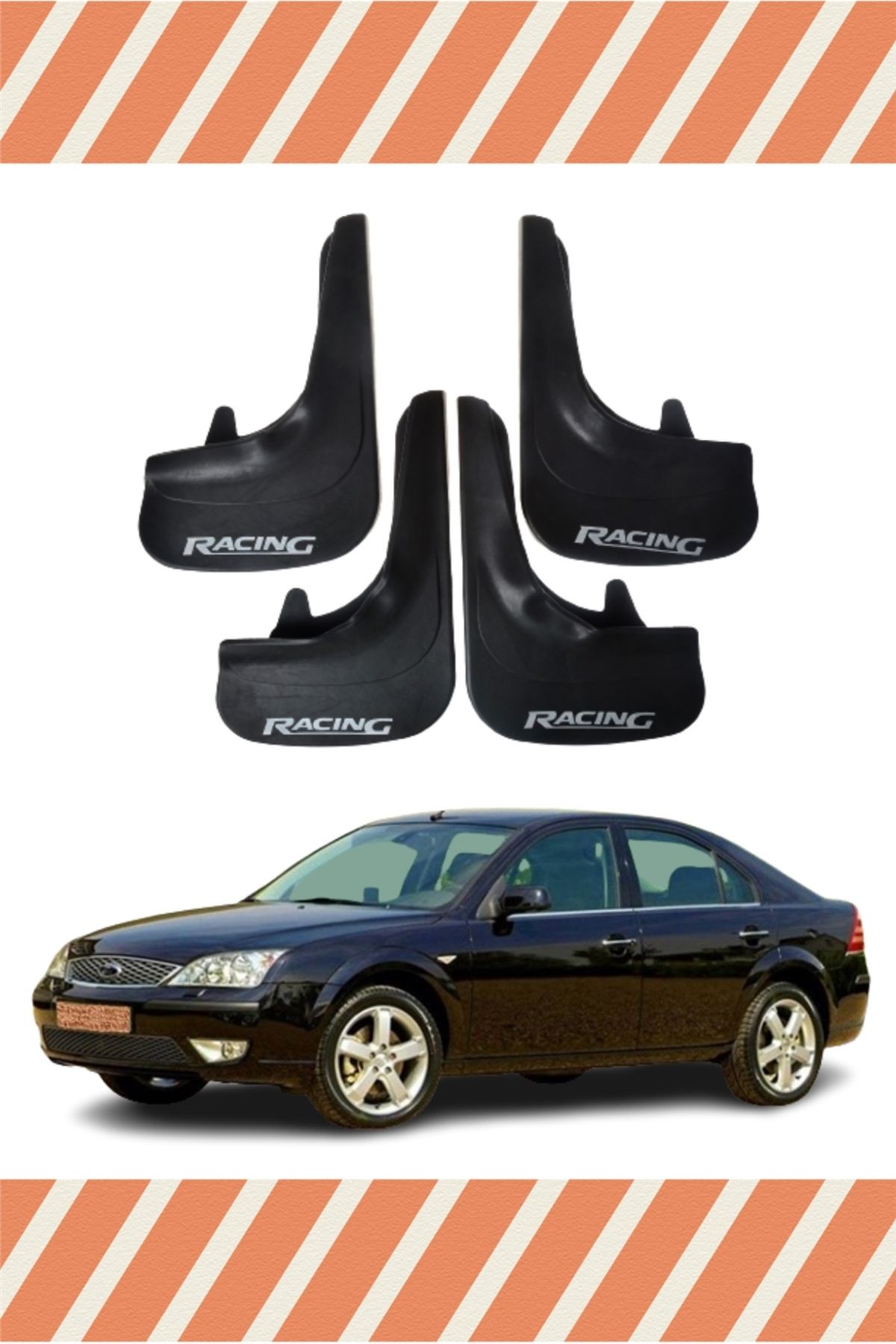 Alpax Ford Mondeo 2001-2007 Racing yazılı 4’lü tozluk çamurluk paçalık uzun ömürlü