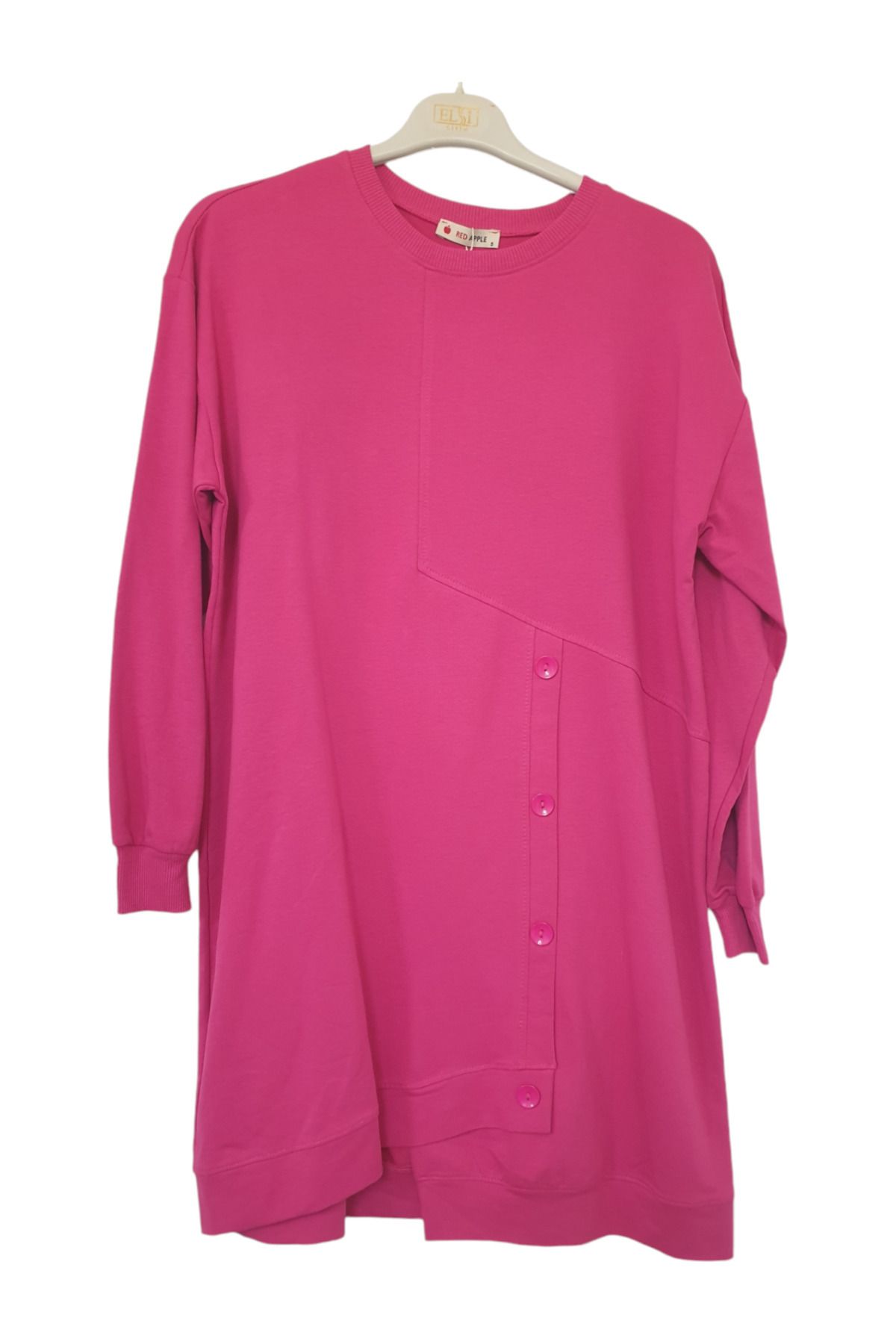 GGMM-Large Size Button Detail 2 Thread Compact Fabric Tunic 1
