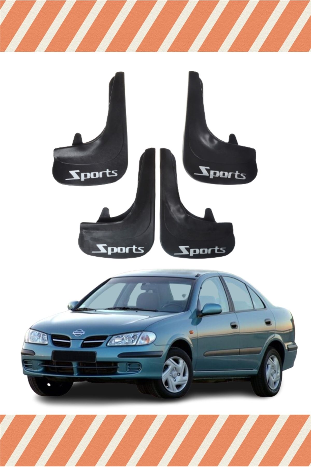 Alpax Nissan Almera Sports yazılı 4’lü tozluk çamurluk paçalık dayanıklı set