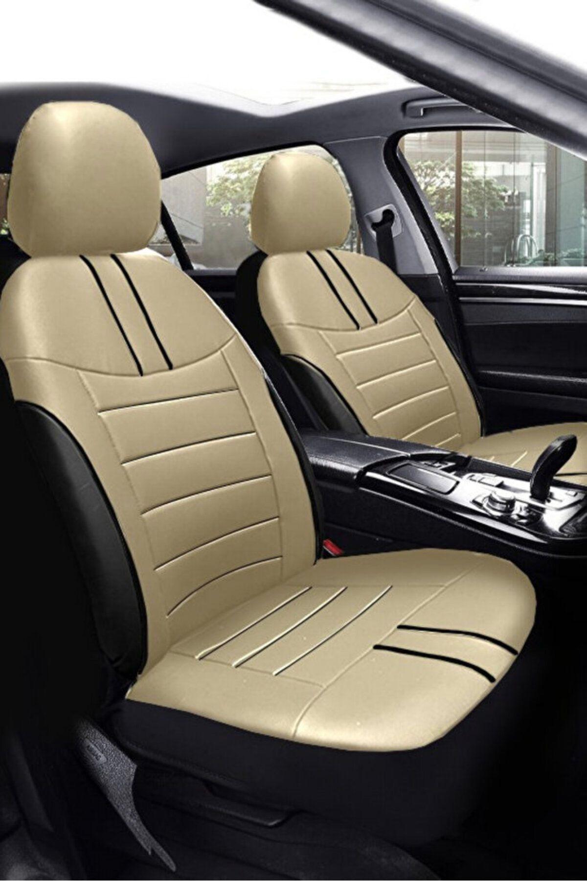 Mini Coupe (2 Kapı) 2011–2015 Uyumlu Lüks Kalite Sıvı Geçirmez Deri Oturak Minder 3'lü Siyah Kırmızı