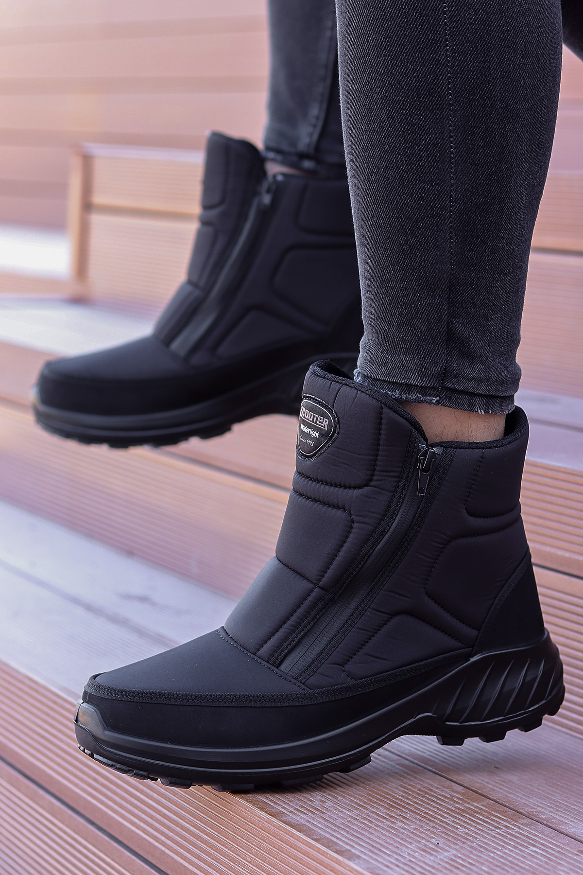 Scooter  Cobra Su Geçirmez Kürklü Fermuarlı Erkek Kar Botu