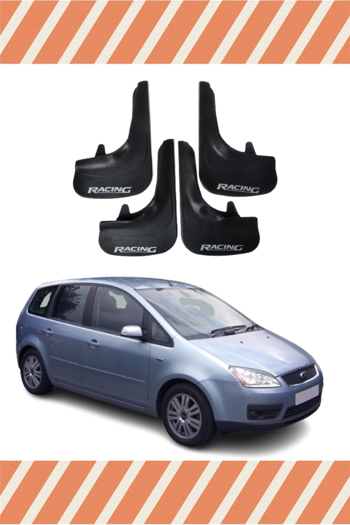 Alpax Ford C Max Racing yazılı 4’lü tozluk çamurluk paçalık dayanıklı