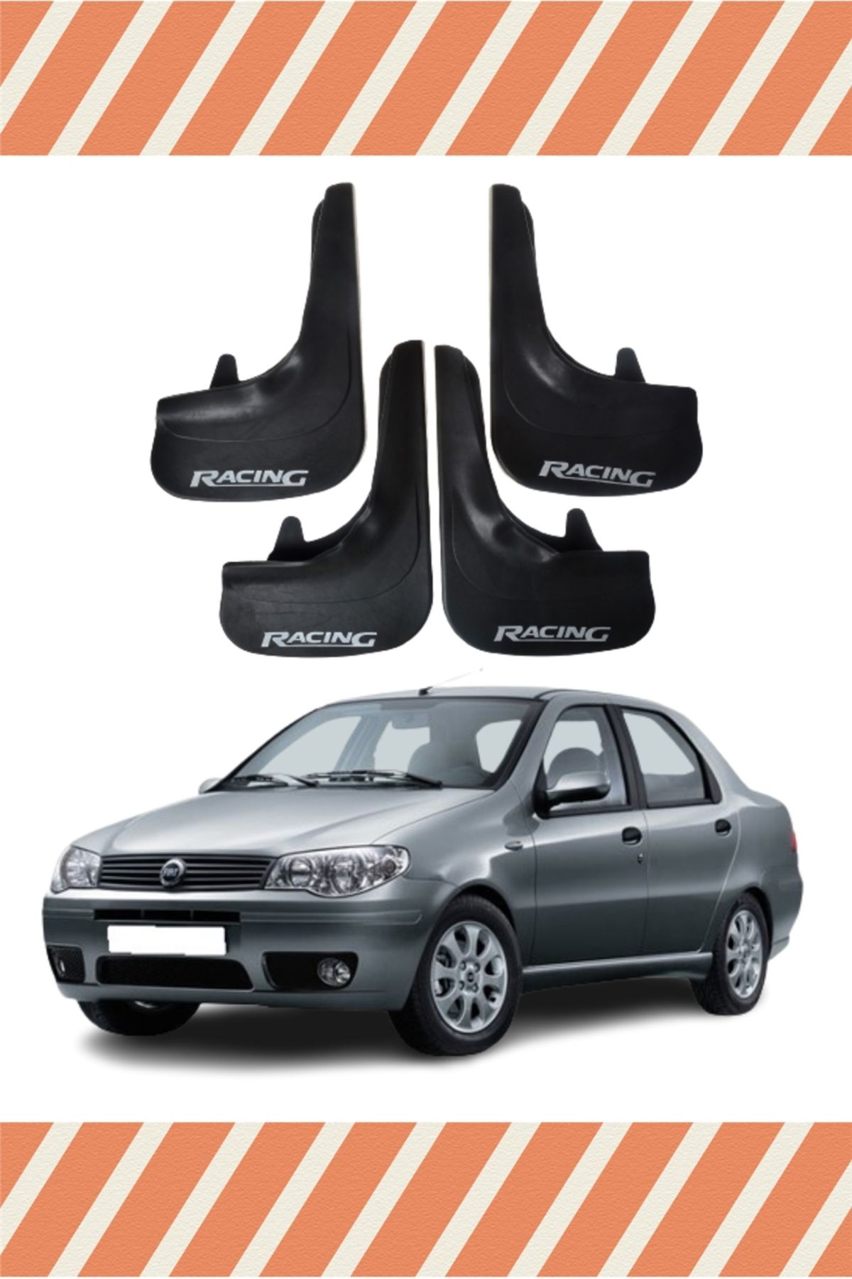 Alpax Fiat Albea Sd tüm kasalar Racing yazılı 4’lü tozluk çamurluk paçalık