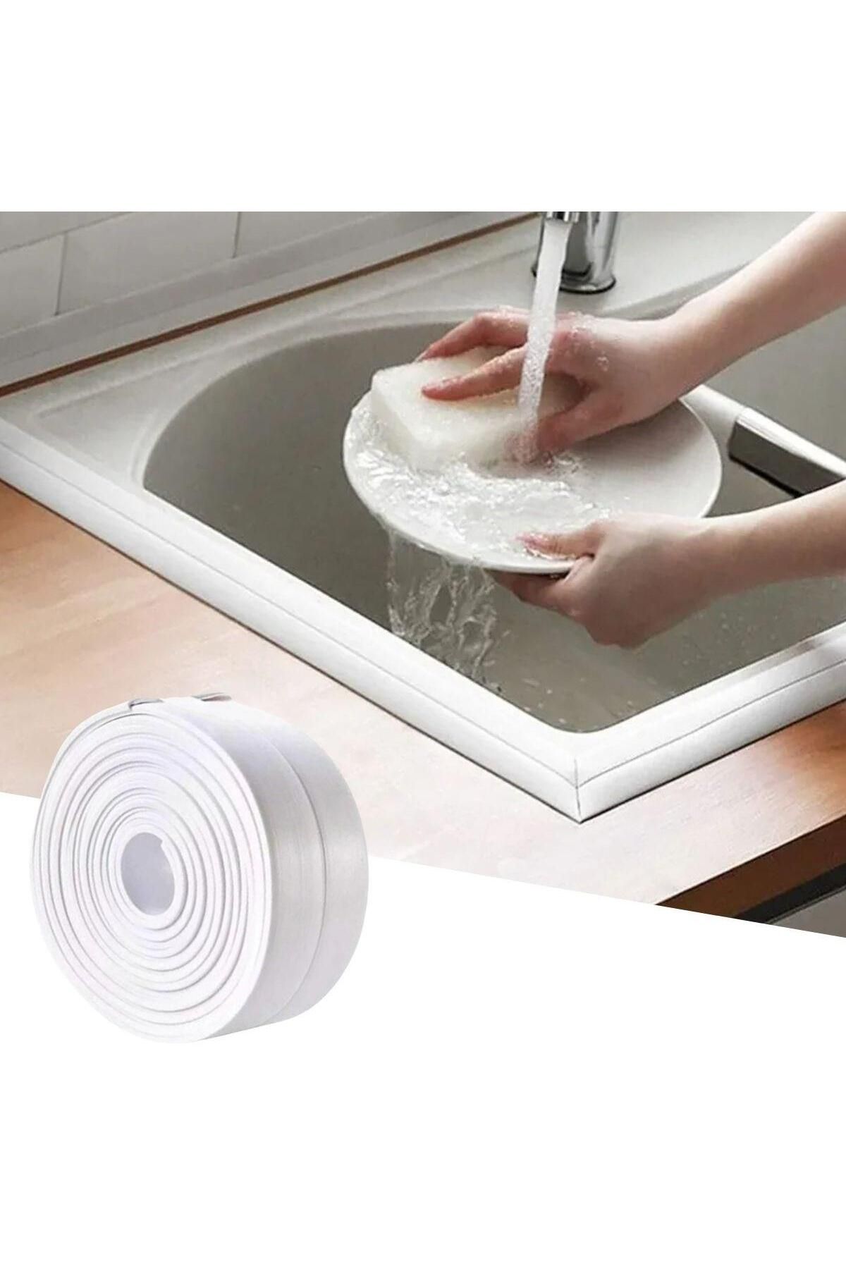Go İthalat Su Sızdırmaz Banyo Mutfak Lavabo Küvet İzolasyon Şerit Bant,Lavabo Kenar Bandı 3.2 mt x 38 mm (5202)
