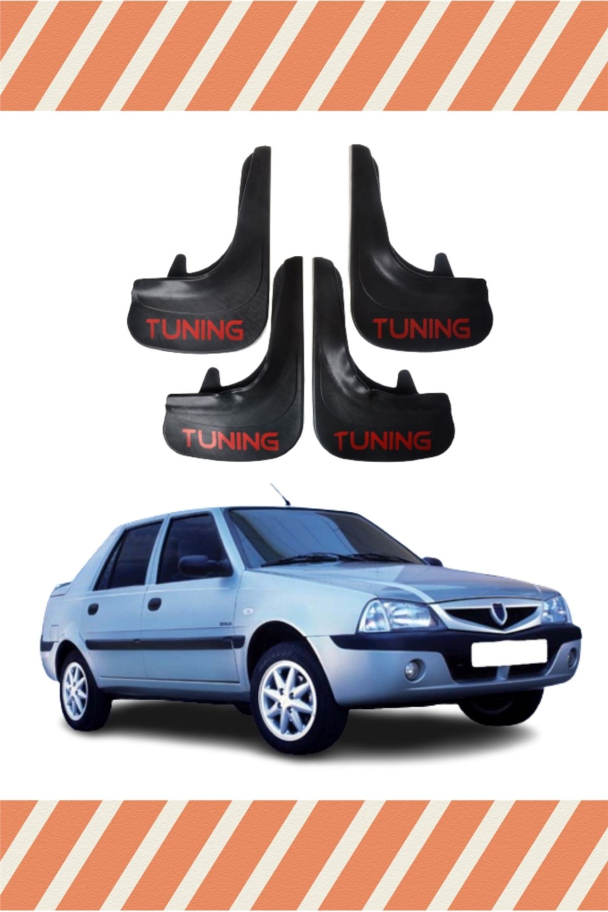 Alpax Dacia Solenza Tuning yazılı 4’lü tozluk çamurluk paçalık sağlam tasarım
